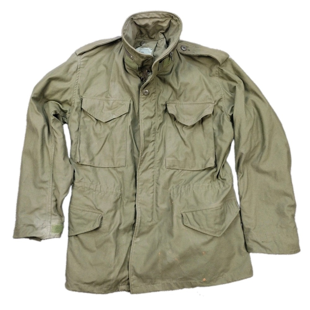 80s Vintage Army Military M-65 Field Jacket OG-107 Cold Weather Coat Small Reg